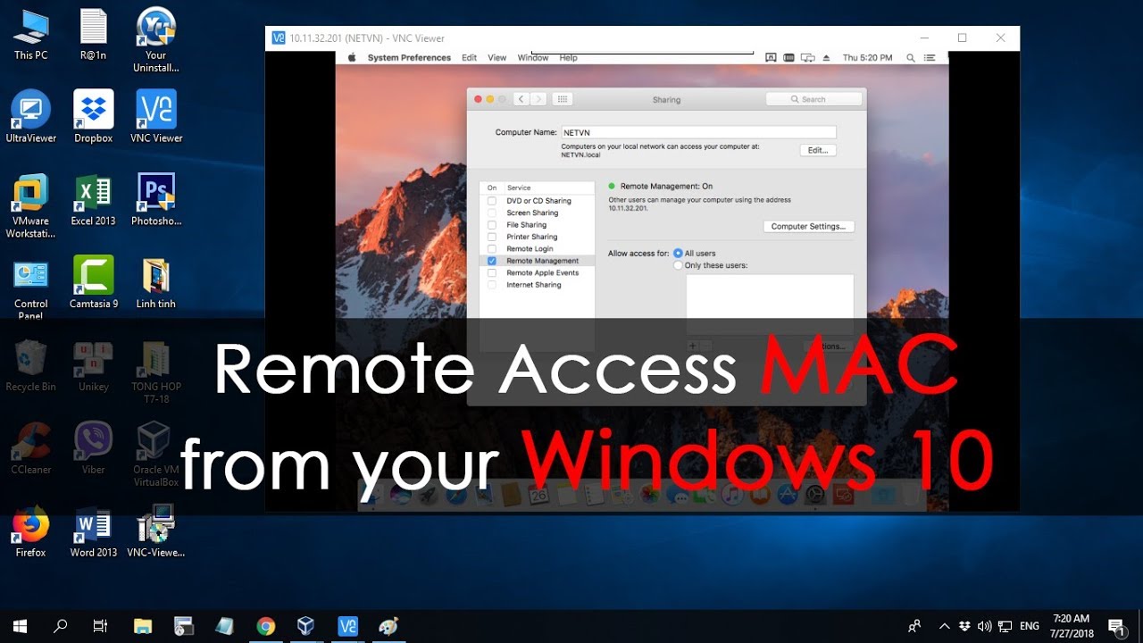 connect to remote windows machine from mac